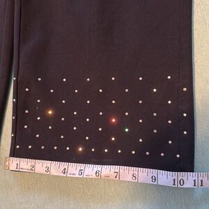 Dream Jeannes by Quacker Factory size L black with bling rhinestones legs EUC